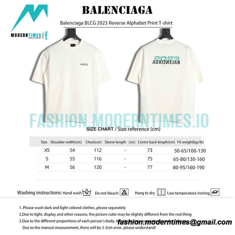 Balenciaga - 2023 Reverse Alphabet Print T-shirt Balenciaga - 2023 Reverse Alphabet Print T-shirt